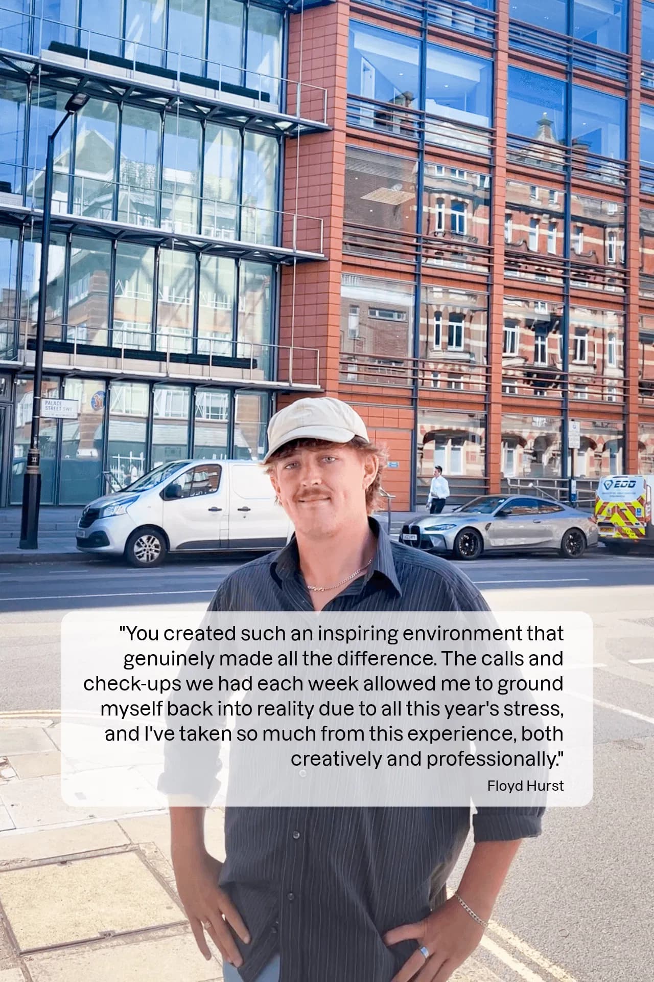 Phoenix Studios intern Floyd Hurst outside the London studio.